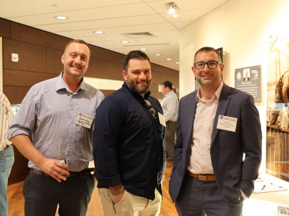 Mazariello is pictured (center) with Derek Land of Specialty Services of New England and Joe Byrne, Executive Secretary-Treasurer of NASRCC.